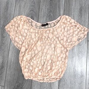 Pink Polkadot Mesh Top